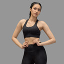 Limitless snatched ribbed sports bra - Black