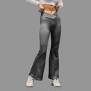 Limitless snatched Ruched back Flare Pants - GREY.