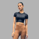 Limitless snatched Short sleeved crop top- BLACK