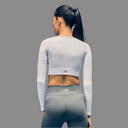 Limitless Snatched ribbed Long sleeve top- White