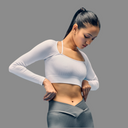 Limitless Snatched ribbed Long sleeve top- White