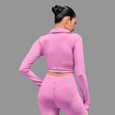 Limitless Snatched full sleeves Crop top - Pink