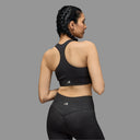 Limitless snatched ribbed sports bra - Black