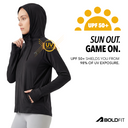 Womens Full Sleeve UV Protection Summer Jacket - Black