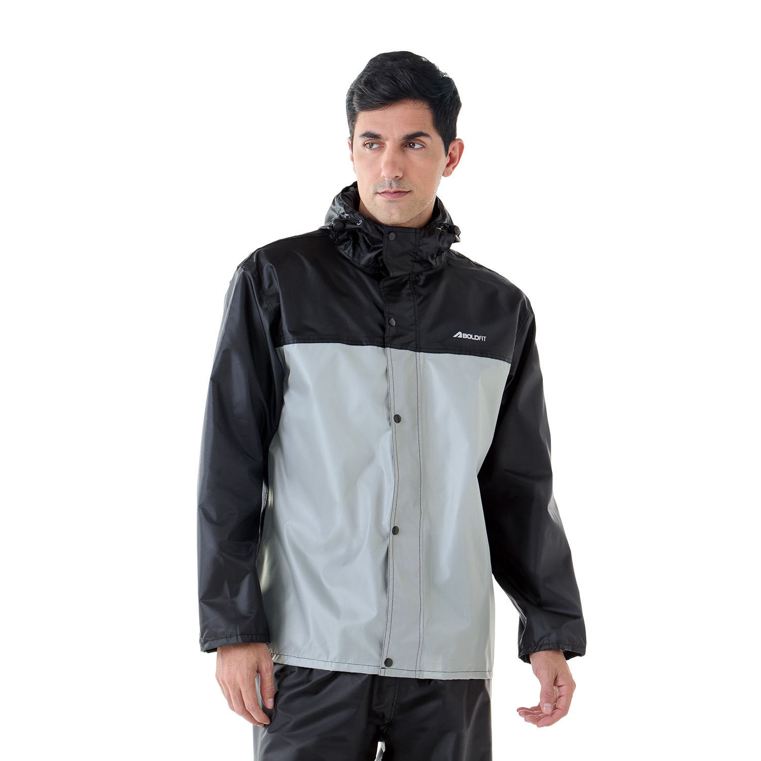 StormBreaker Raincoat Top & Bottom Set - Black Grey
