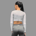 Limitless Snatched ribbed Long sleeve top- White