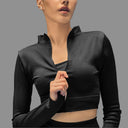 Limitless Snatched Cropped Ripped Jacket - BLACK
