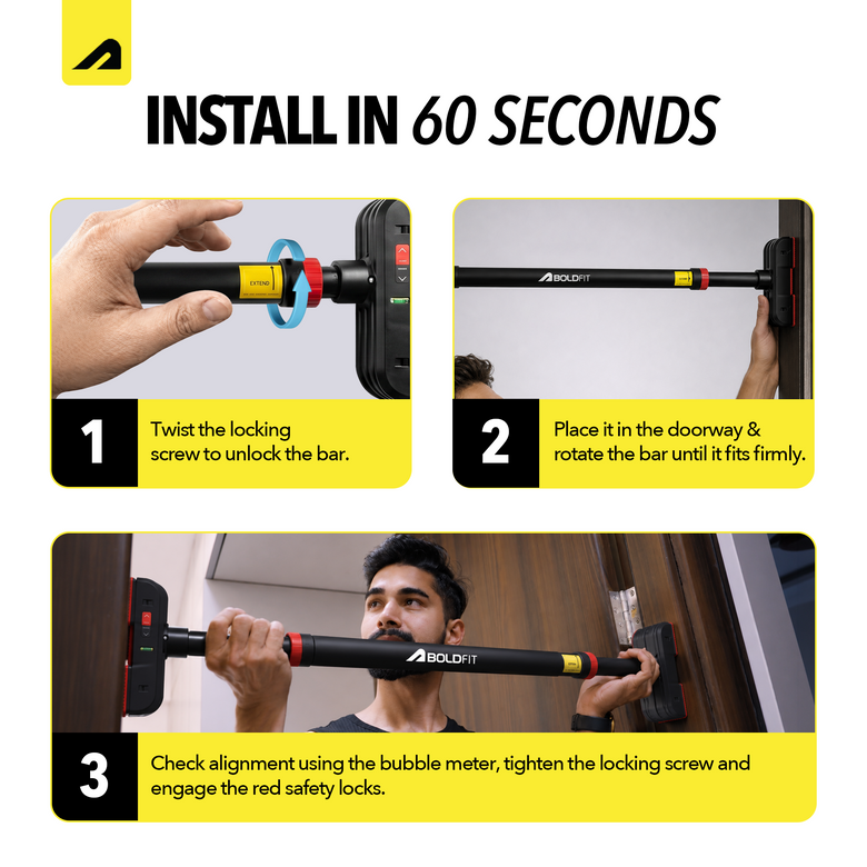 TitanGrip Pull Up Bar- Black Red