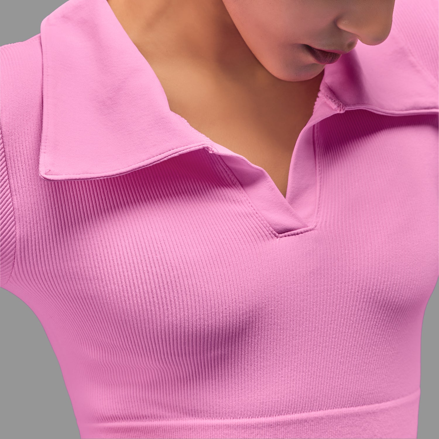 Limitless Snatched full sleeves Crop top - Pink