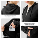 Womens Full Sleeve UV Protection Summer Jacket - Black