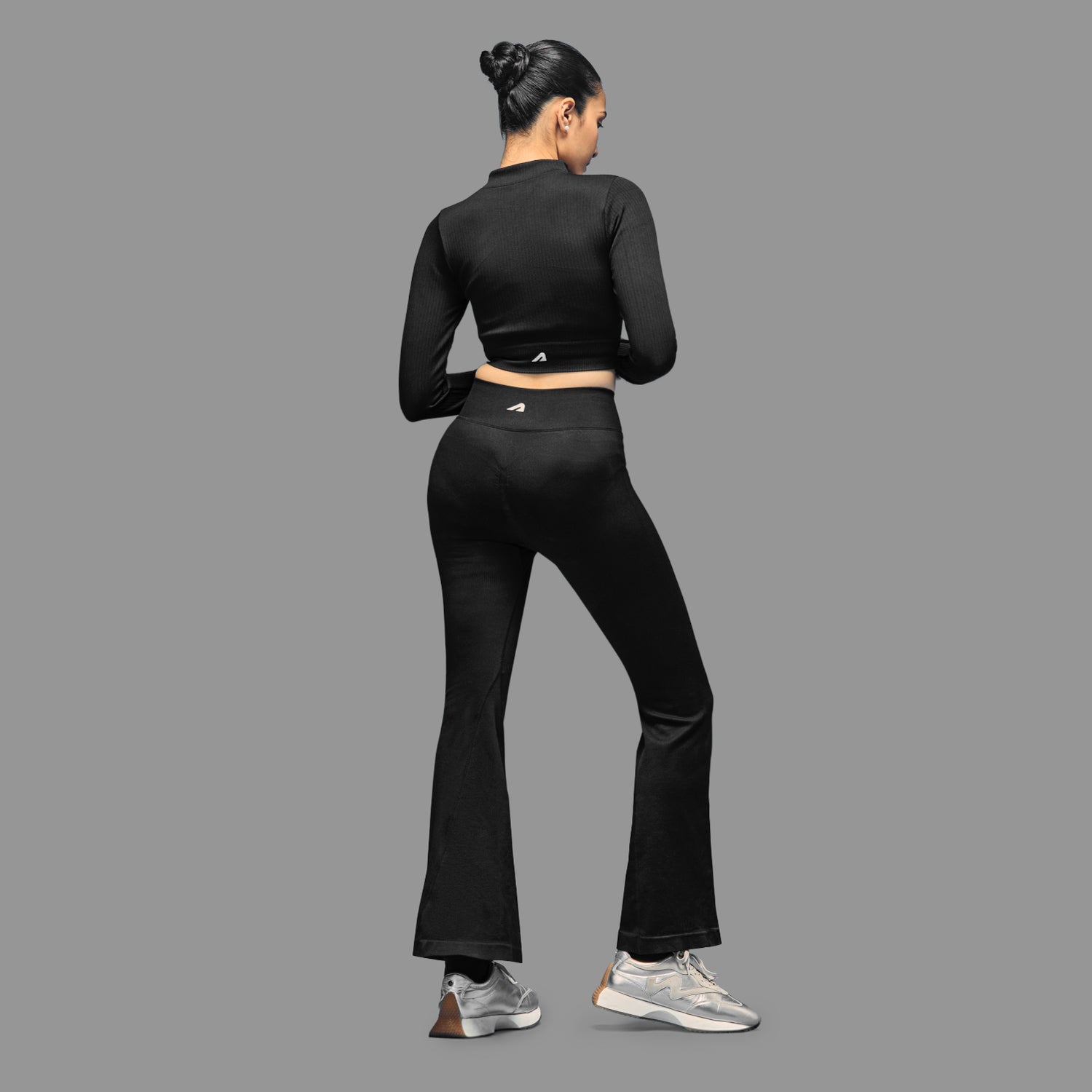 Limitless snatched Ruched back Flare Pants- Black