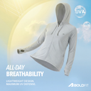 Womens Full Sleeve UV Protection Summer Jacket - Grey