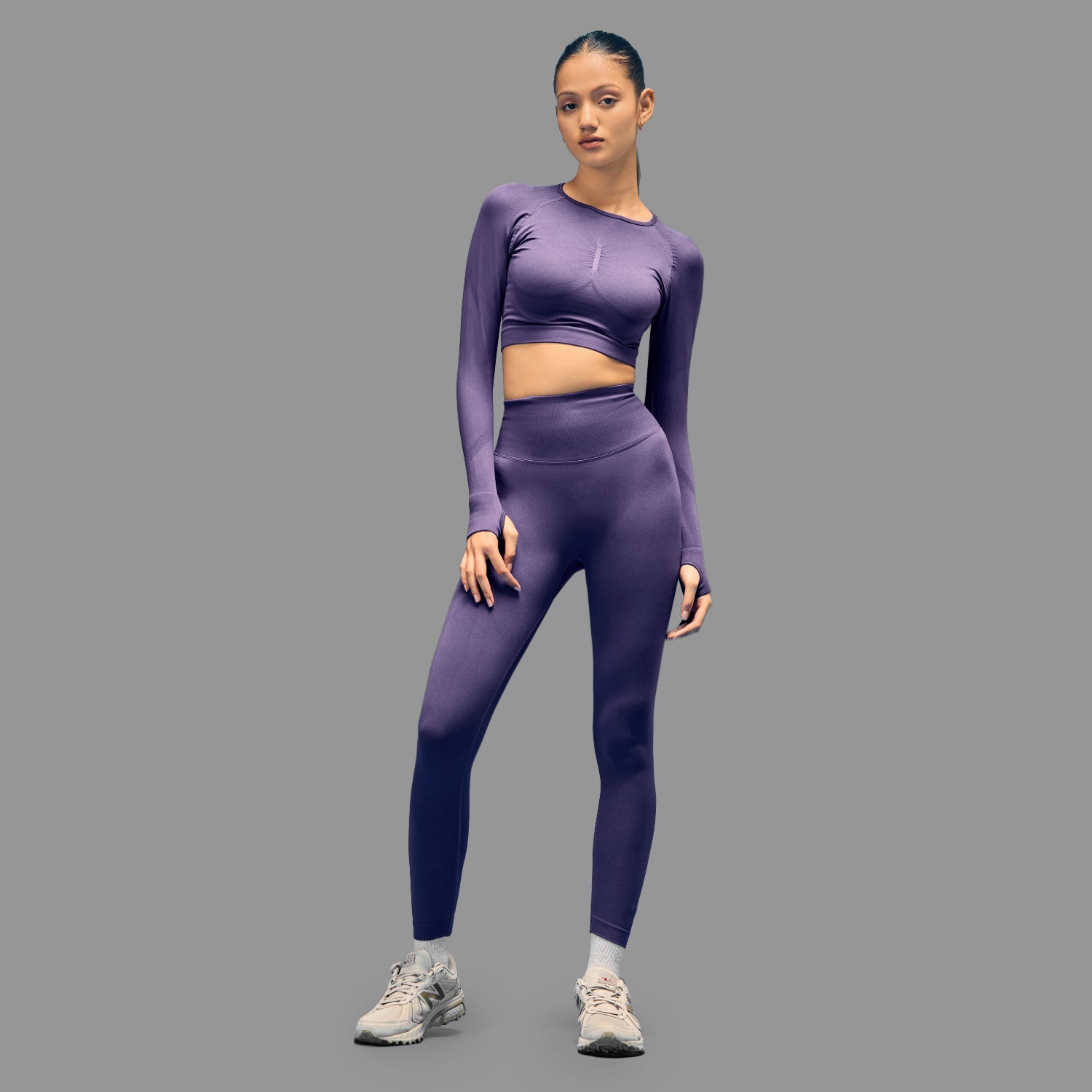 Limitless snatched Long sleeve drop top- Purple