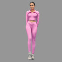 Limitless Snatched full sleeves Crop top - Pink