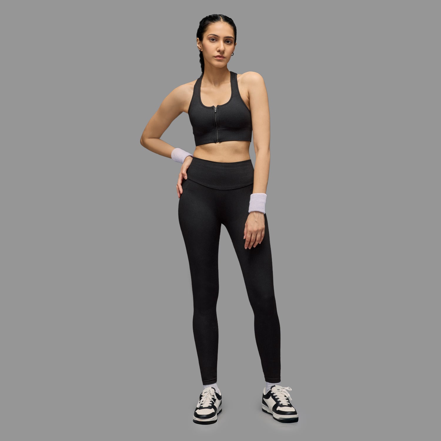 Limitless snatched ribbed sports bra - Black