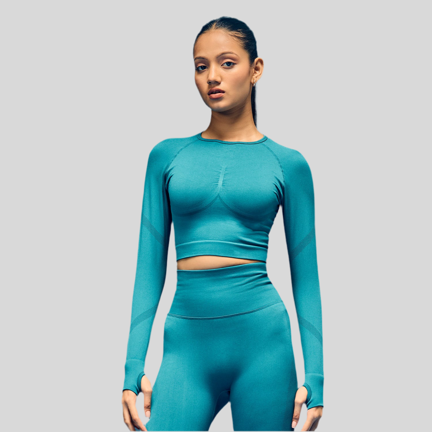 Limitless snatched Long sleeve drop top- Green