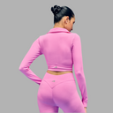 Limitless Snatched full sleeves Crop top - Pink