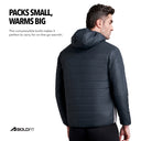 Mens Quilted Hooded Bomber Jacket - Navy