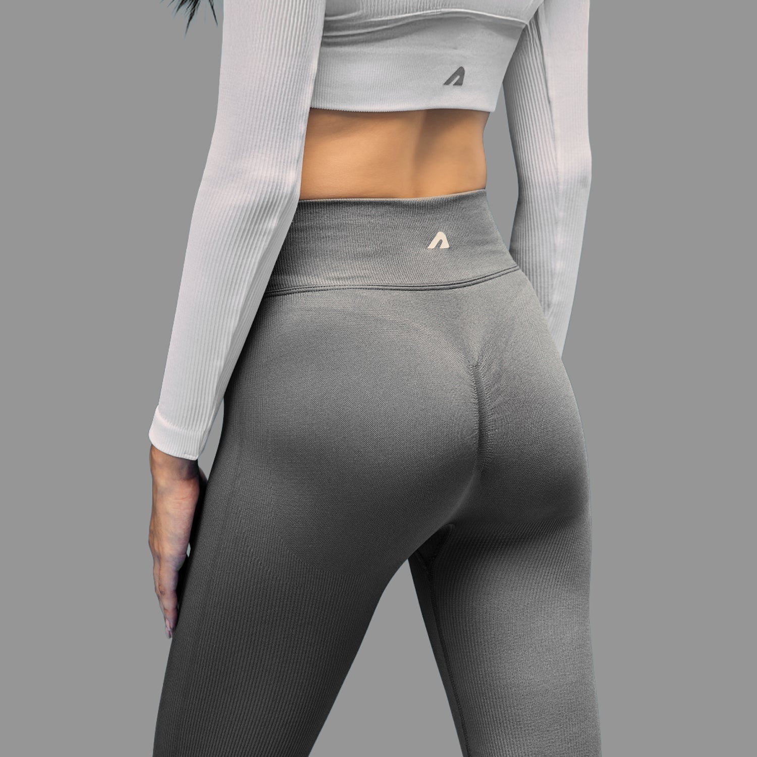 Limitless snatched Ruched back Flare Pants - GREY.
