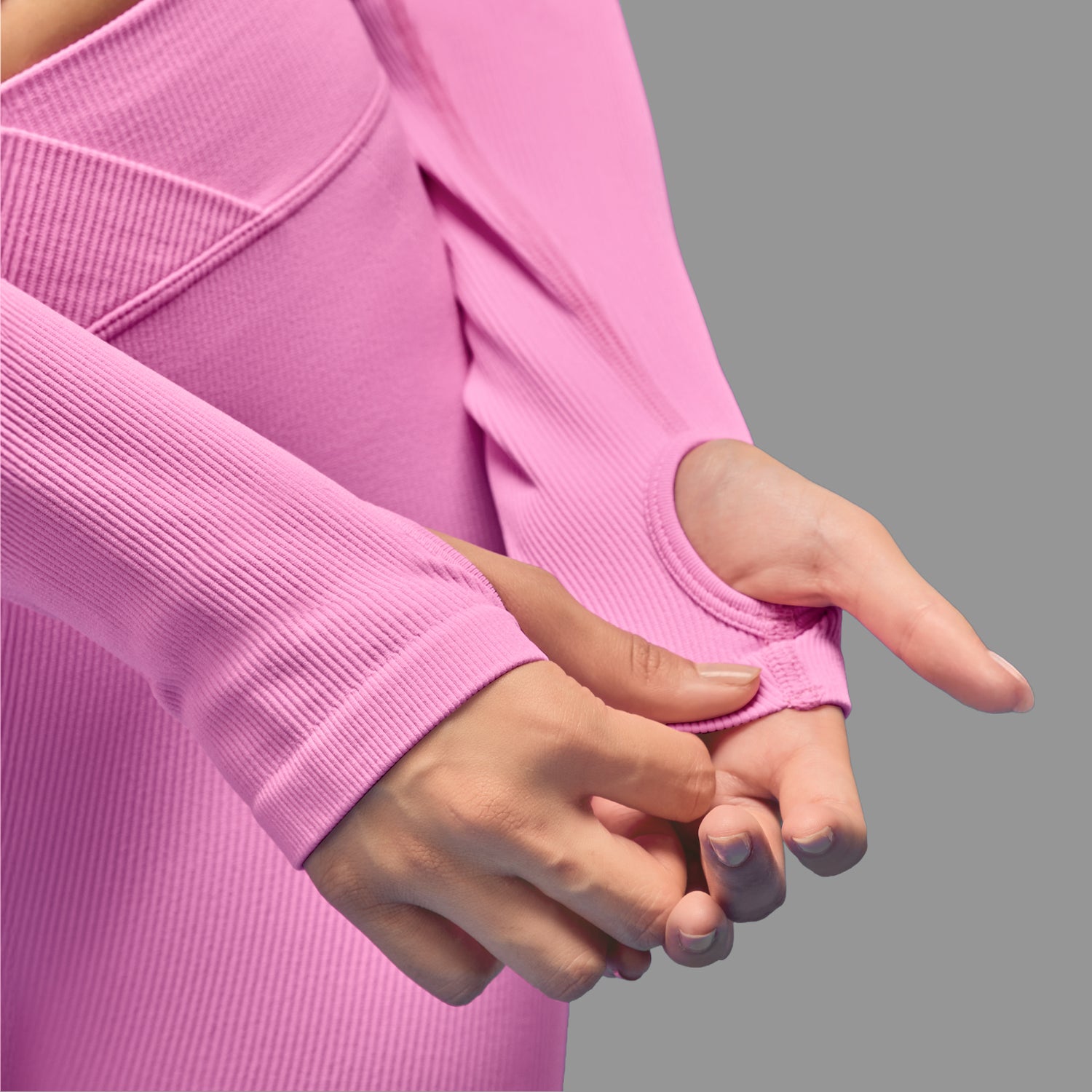 Limitless Snatched full sleeves Crop top - Pink