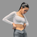 Limitless Snatched ribbed Long sleeve top- White