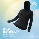 Womens Full Sleeve UV Protection Summer Jacket - Black