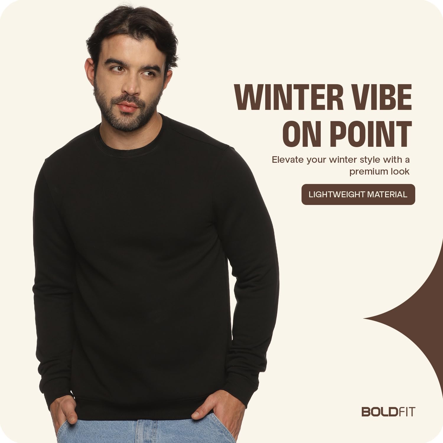 Half-zipper Sweatshirt for Men - Black