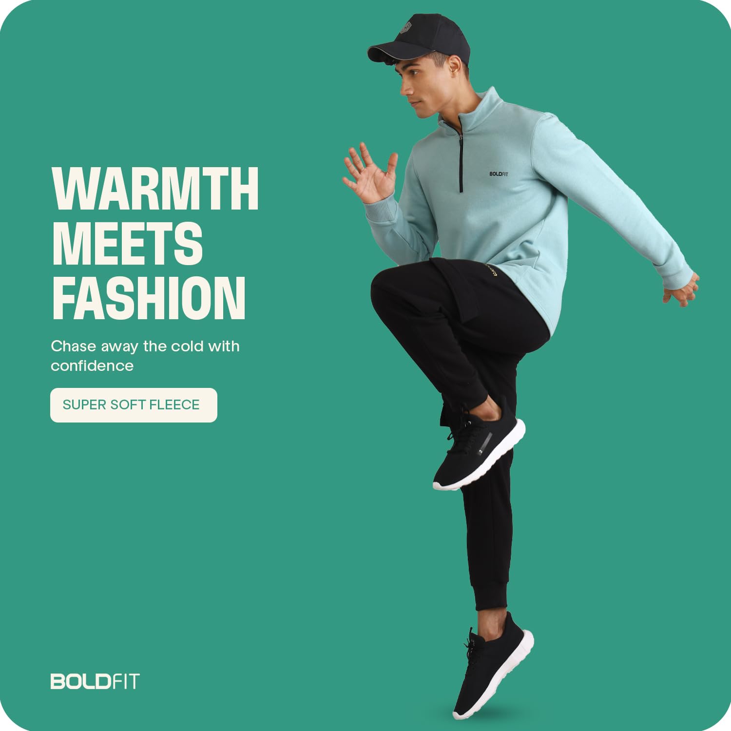 Half-zipper Sweatshirt for Men - Black