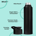 Stainless Steel water bottle - Black 1000ml