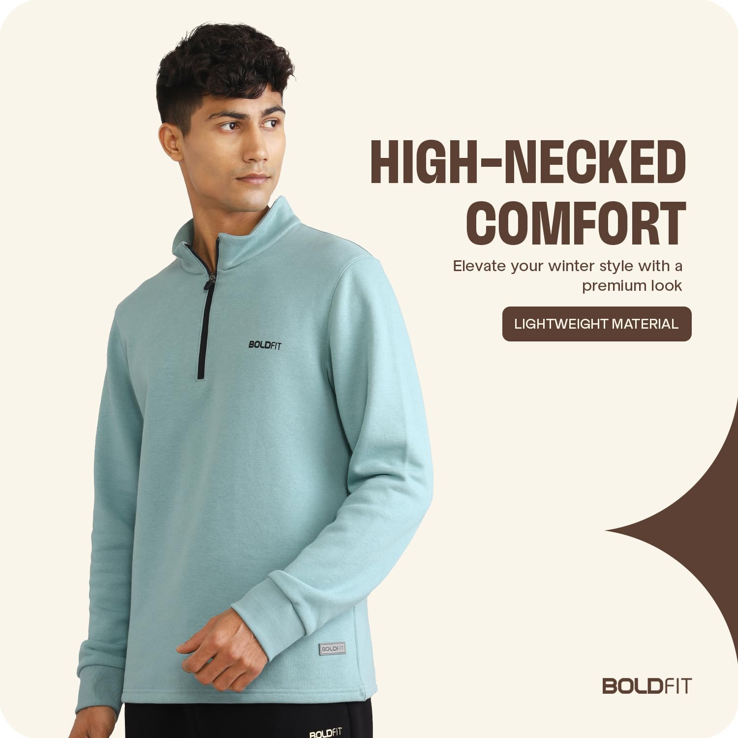 Half-zipper Sweatshirt for Men - Black