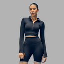 Limitless Snatched Cropped Ripped Jacket - BLACK