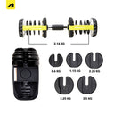 Adjustable Dumbells - Yellow Black
