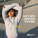 Womens Full Sleeve UV Protection Summer Jacket - Grey