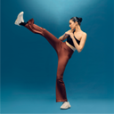 Limitless snatched Ruched back Flare Pants - Brown .