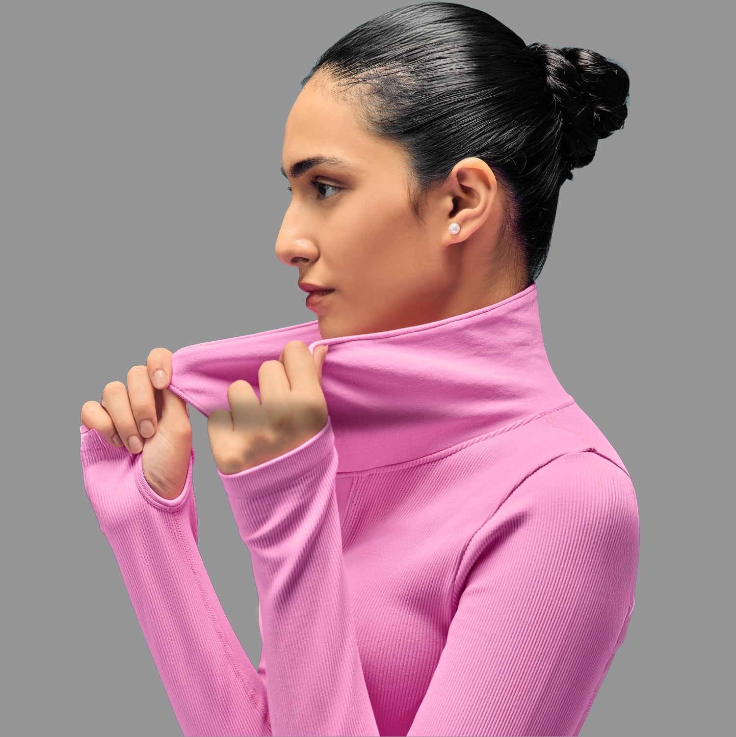 Limitless Snatched full sleeves Crop top - Pink