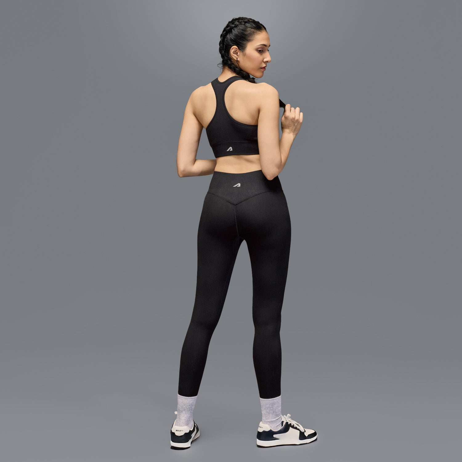 Limitless Snatched high waisted Ribbed Leggings - BLACK