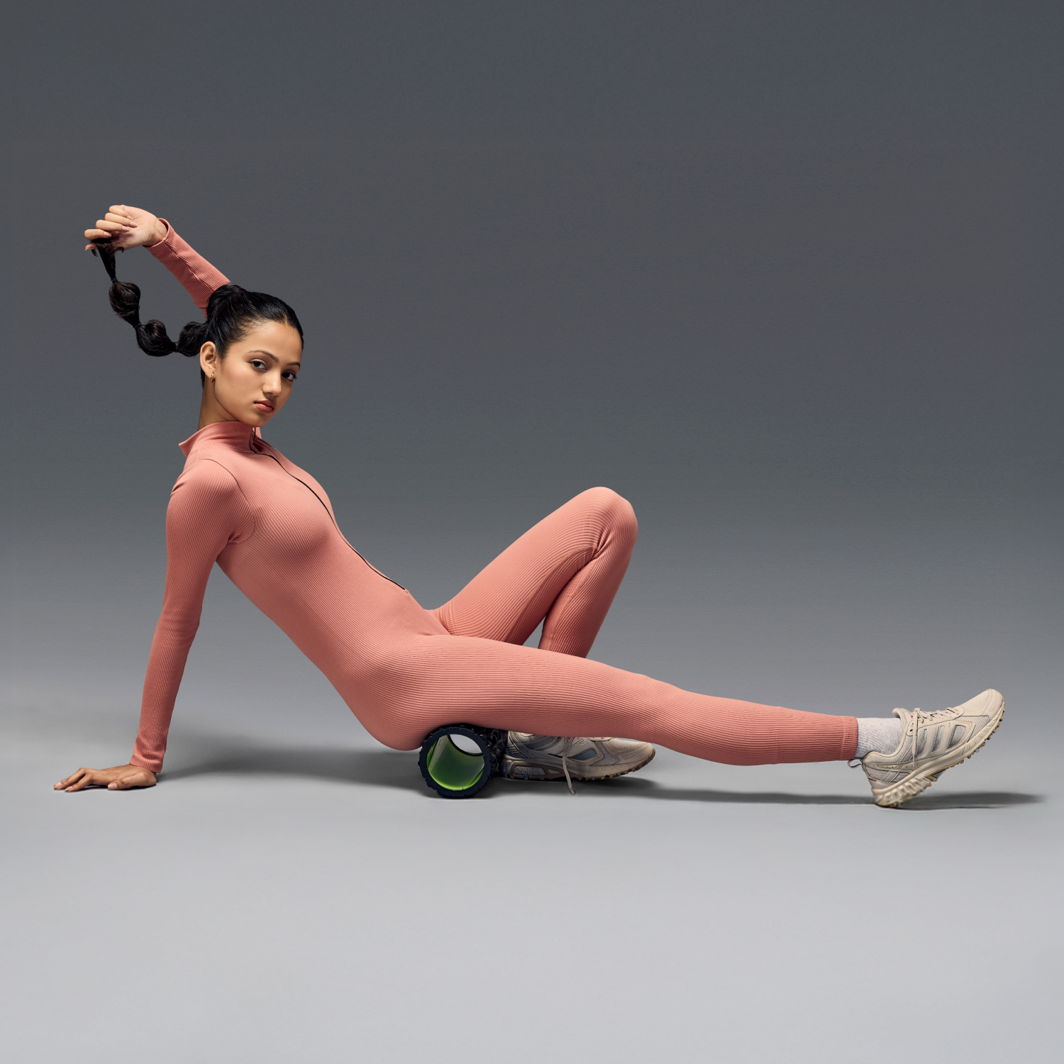 Women's Full Sleeve Zip-Up BodySuit Pink