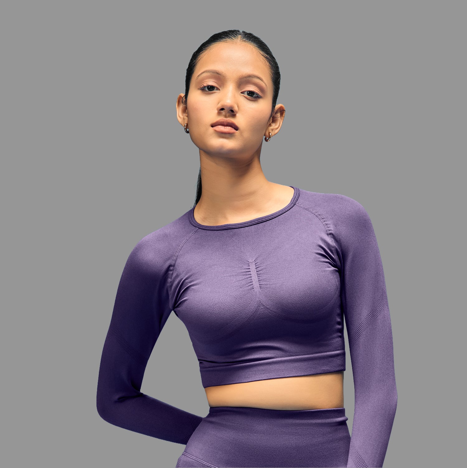 Limitless snatched Long sleeve drop top- Purple