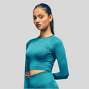 Limitless snatched Long sleeve drop top- Green
