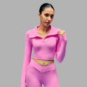 Limitless Snatched full sleeves Crop top - Pink
