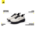 PaceX Men's Shoes- Off White Black