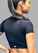 Limitless snatched Short sleeved crop top- BLACK