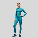 Limitless snatched Long sleeve drop top- Green