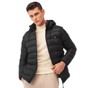 Sherpa Nylon Puffer Jacket - Black