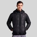 Sherpa Nylon Puffer Jacket - Black