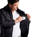 Sherpa Nylon Puffer Jacket - Black