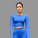 Limitless snatched Long sleeve drop top- Royal blue