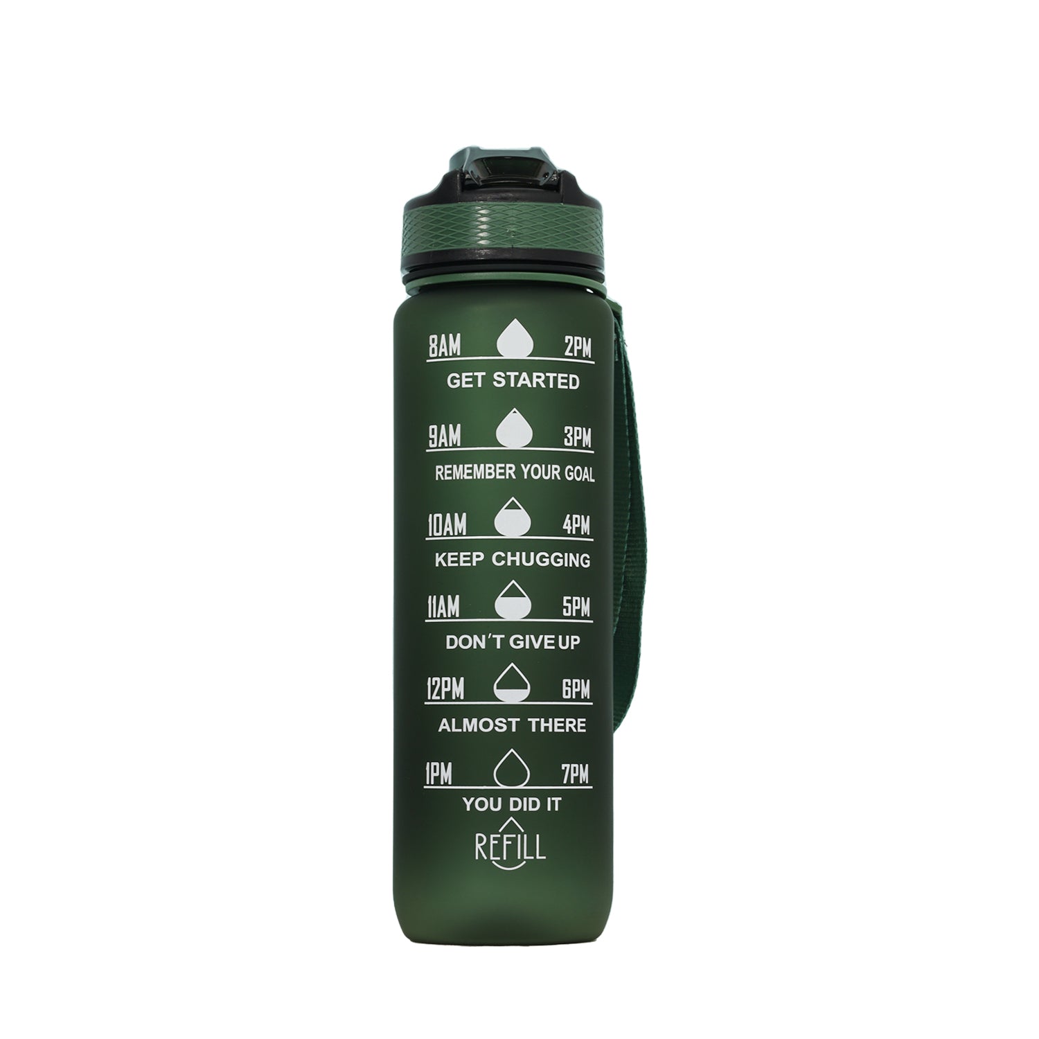 Aqua Motivational Bottle Hunter Green - 1L