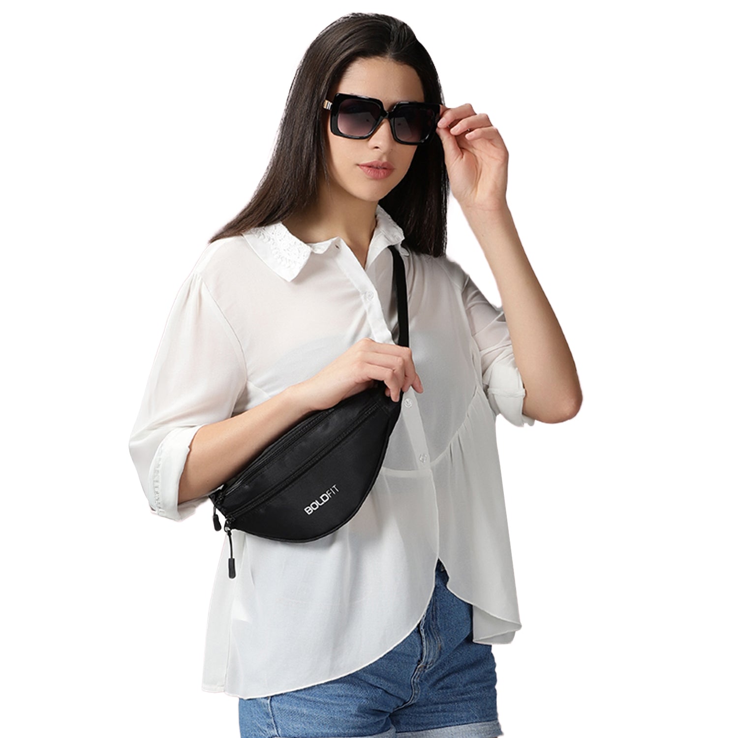 Waist Bag with 3 Pouch- Fanny Pack Black