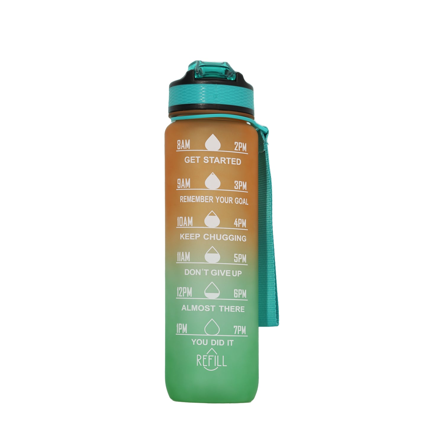 Aqua Motivational Bottle Orange Green - 1L